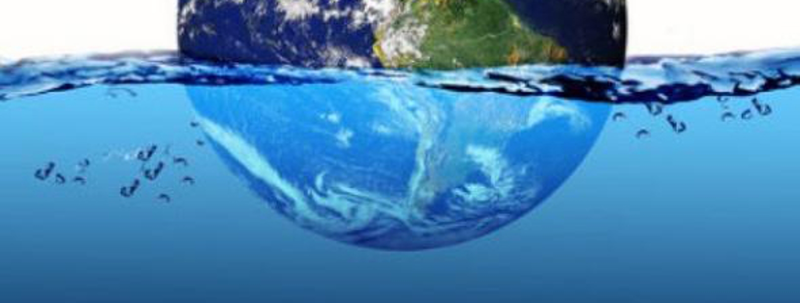 Image of planet Earth floating in water