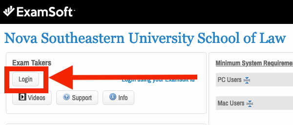 NSU Law Student ExamSoft Exam Takers Login Portal