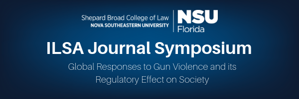 ILSA Journal Symposium banner with white lettering on a blue background