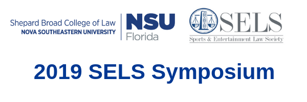 2019 SELS Symposium banner with blue lettering on a white background