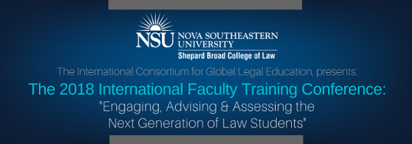 Blue banner with text introducing The 2018 International Faculty Training Conference