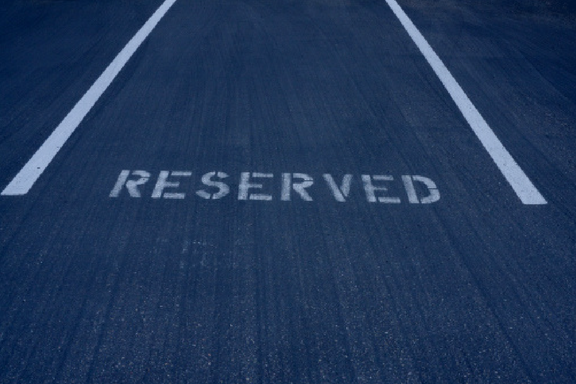 Photograph of a reserved parking space
